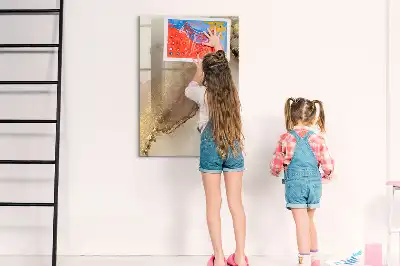 Quadro magnético de apagar a seco mármore brilhante