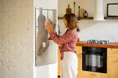 Quadro magnético de apagar a seco mármore brilhante