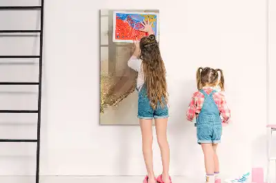 Quadro magnético de apagar a seco mármore brilhante
