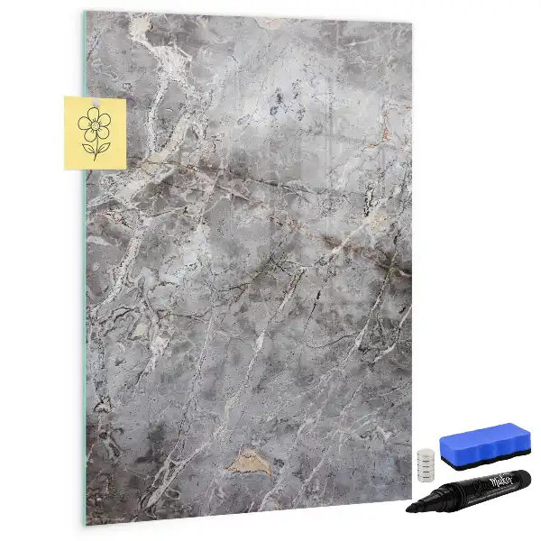 Quadro magnético de apagar a seco estampa mármore escuro