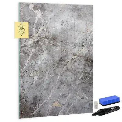 Quadro magnético de apagar a seco estampa mármore escuro