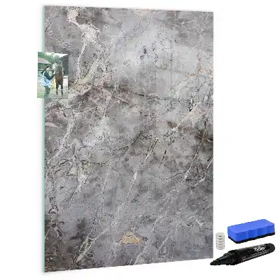 Quadro magnético de apagar a seco estampa mármore escuro