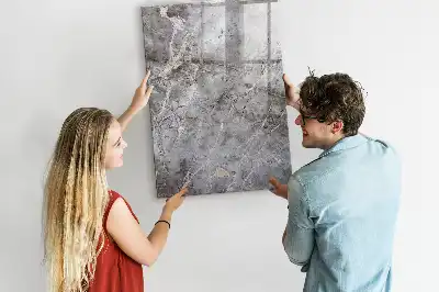Quadro magnético de apagar a seco estampa mármore escuro
