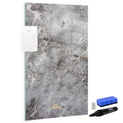 Quadro magnético de apagar a seco estampa mármore escuro
