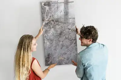 Quadro magnético de apagar a seco estampa mármore escuro