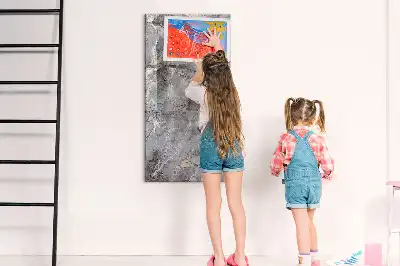 Quadro magnético de apagar a seco estampa mármore escuro