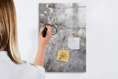 Quadro magnético de apagar a seco estampa mármore escuro