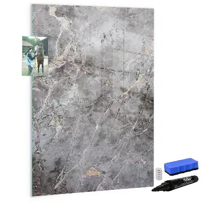 Quadro magnético de apagar a seco estampa mármore escuro
