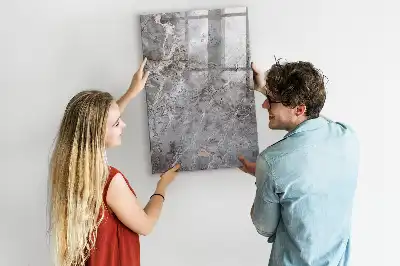 Quadro magnético de apagar a seco estampa mármore escuro