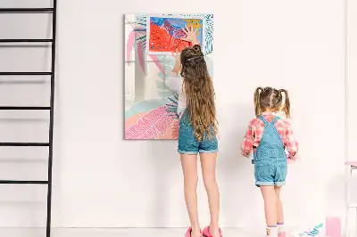 Quadro magnético de apagar a seco folhas pastel