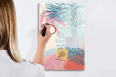 Quadro magnético de apagar a seco folhas pastel