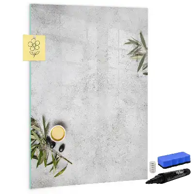 Quadro magnético de apagar a seco modelo concreto e azeitonas