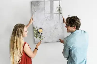 Quadro magnético de apagar a seco modelo concreto e azeitonas