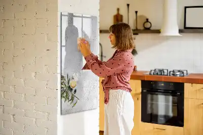 Quadro magnético de apagar a seco modelo concreto e azeitonas