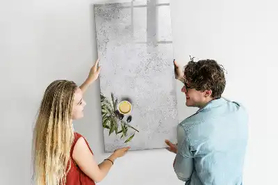 Quadro magnético de apagar a seco modelo concreto e azeitonas