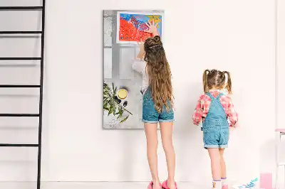 Quadro magnético de apagar a seco modelo concreto e azeitonas