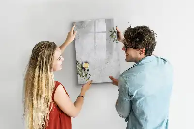 Quadro magnético de apagar a seco modelo concreto e azeitonas
