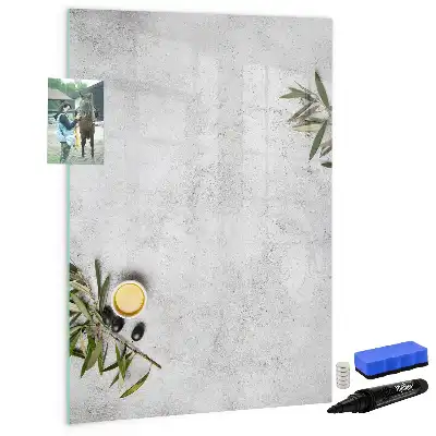 Quadro magnético de apagar a seco modelo concreto e azeitonas