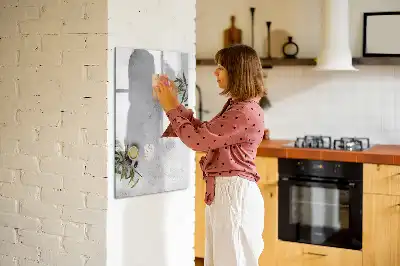 Quadro magnético de apagar a seco modelo concreto e azeitonas