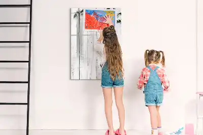 Quadro magnético de apagar a seco em painel de madeira