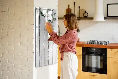 Quadro magnético de apagar a seco em painel de madeira