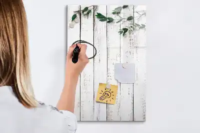 Quadro magnético de apagar a seco em painel de madeira