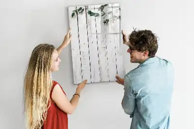 Quadro magnético de apagar a seco em painel de madeira
