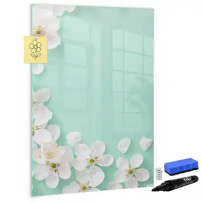 Quadro magnético de apagar a seco estampa flores em flor