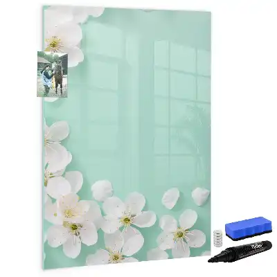 Quadro magnético de apagar a seco estampa flores em flor