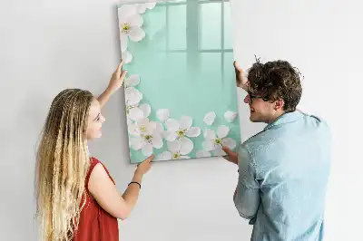 Quadro magnético de apagar a seco estampa flores em flor