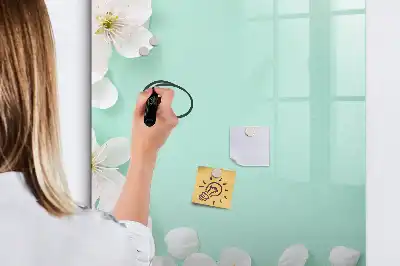 Quadro magnético de apagar a seco estampa flores em flor