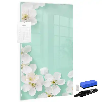 Quadro magnético de apagar a seco estampa flores em flor