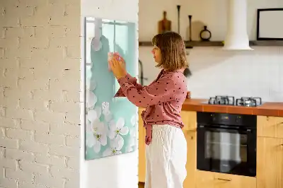 Quadro magnético de apagar a seco estampa flores em flor