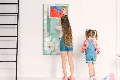 Quadro magnético de apagar a seco estampa flores em flor