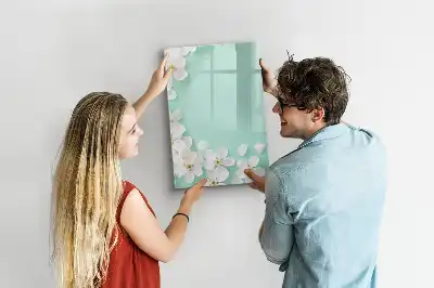 Quadro magnético de apagar a seco estampa flores em flor