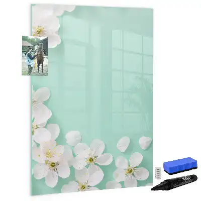 Quadro magnético de apagar a seco estampa flores em flor