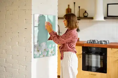 Quadro magnético de apagar a seco estampa flores em flor
