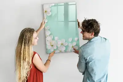 Quadro magnético de apagar a seco estampa flores em flor