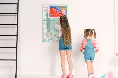 Quadro magnético de apagar a seco estampa flores em flor