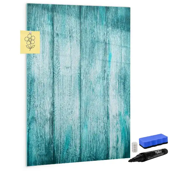 Quadro magnético de apagar a seco na cor madeira azul
