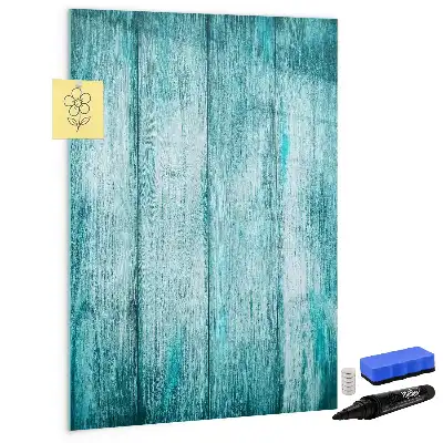 Quadro magnético de apagar a seco na cor madeira azul