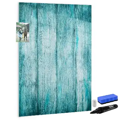 Quadro magnético de apagar a seco na cor madeira azul
