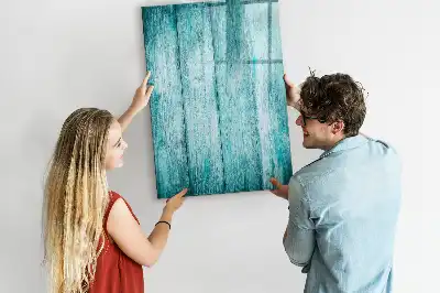 Quadro magnético de apagar a seco na cor madeira azul
