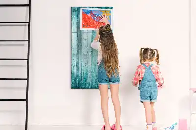 Quadro magnético de apagar a seco na cor madeira azul