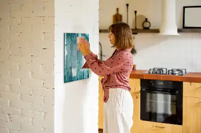 Quadro magnético de apagar a seco na cor madeira azul