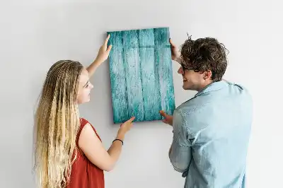 Quadro magnético de apagar a seco na cor madeira azul