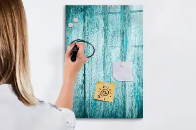 Quadro magnético de apagar a seco na cor madeira azul