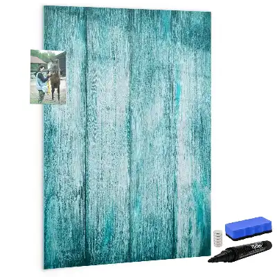 Quadro magnético de apagar a seco na cor madeira azul