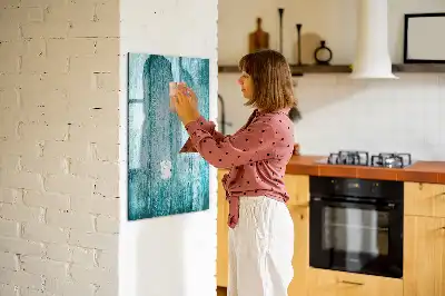 Quadro magnético de apagar a seco na cor madeira azul