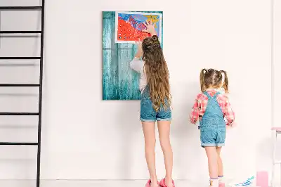 Quadro magnético de apagar a seco na cor madeira azul